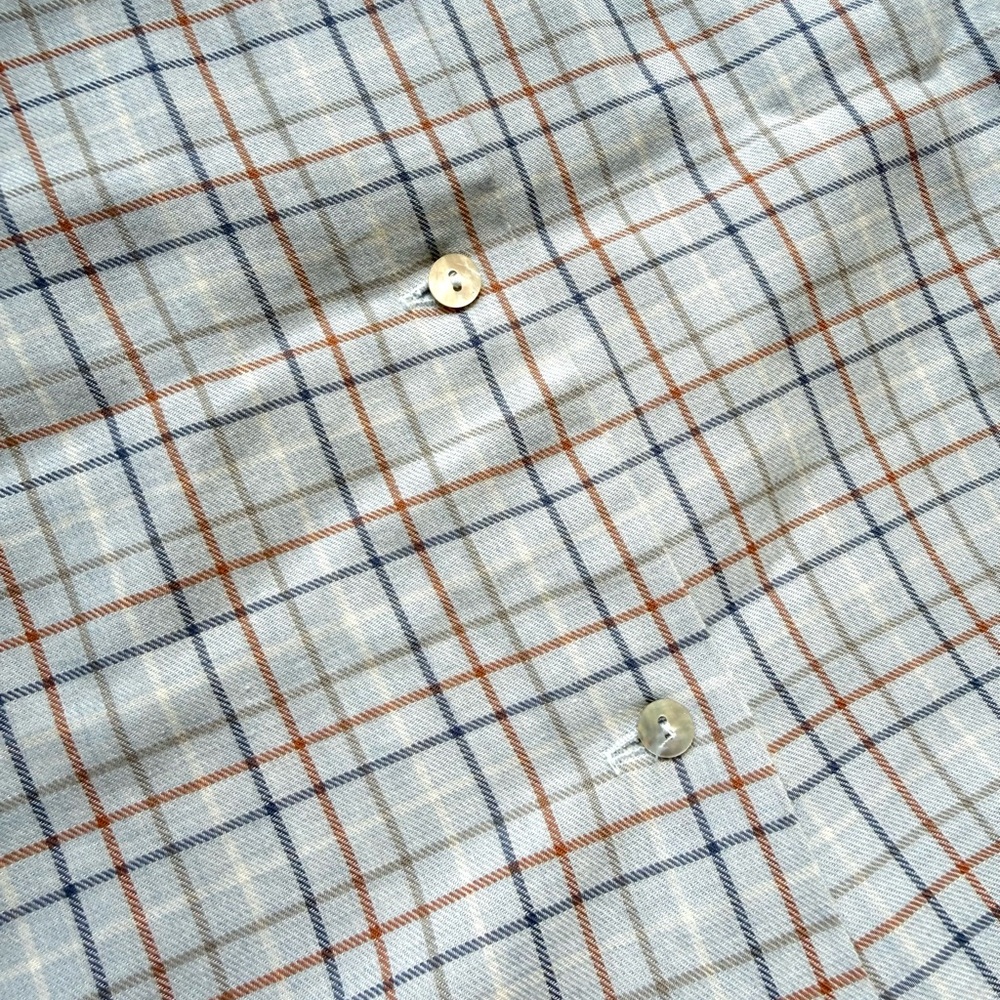 Pepa London Plaid Blouse 3Y Blue Check Peter Pan Collar Cotton - Picture 6 of 6